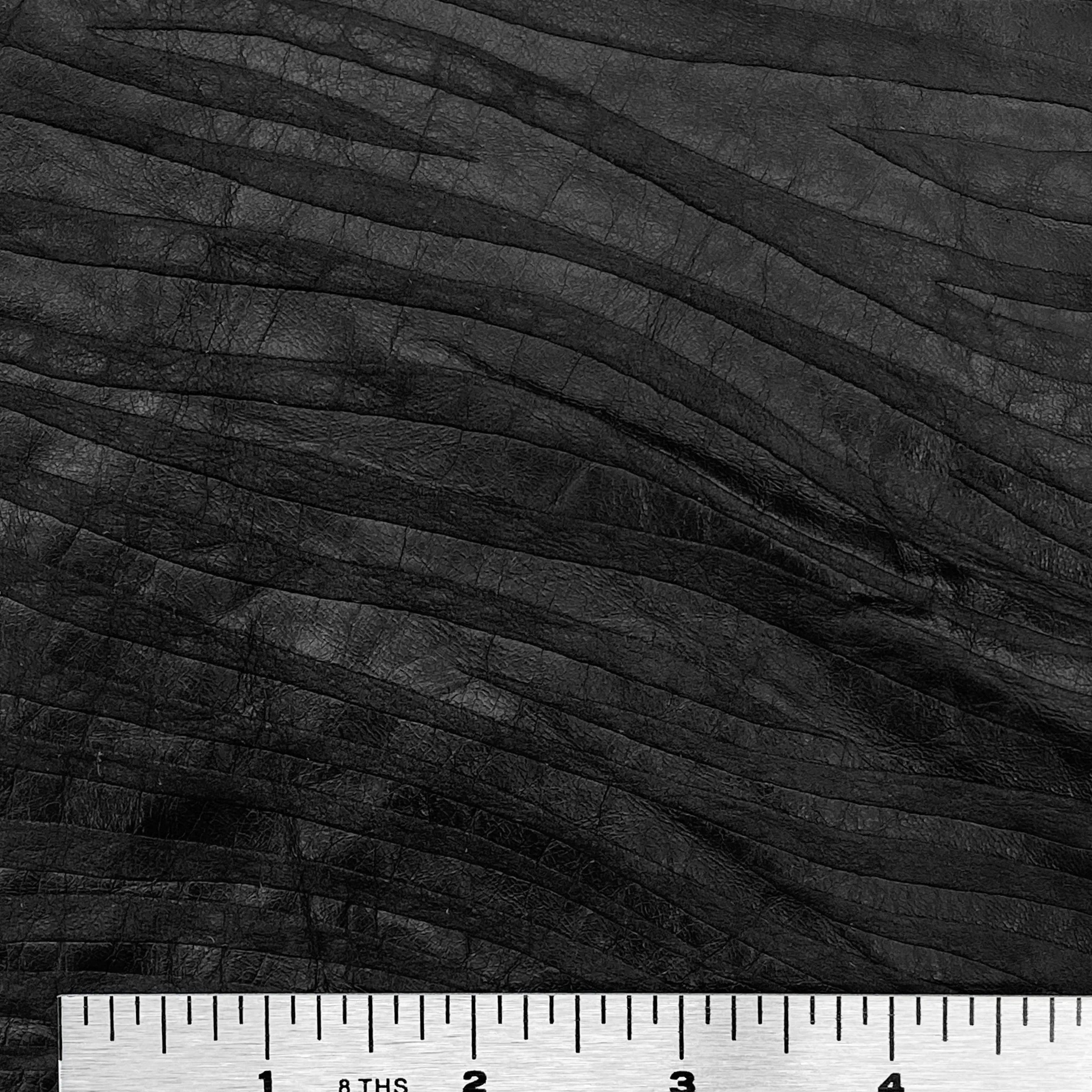 2oz (0.8mm) Black Tiger Embossed Cow Leather (per square foot)