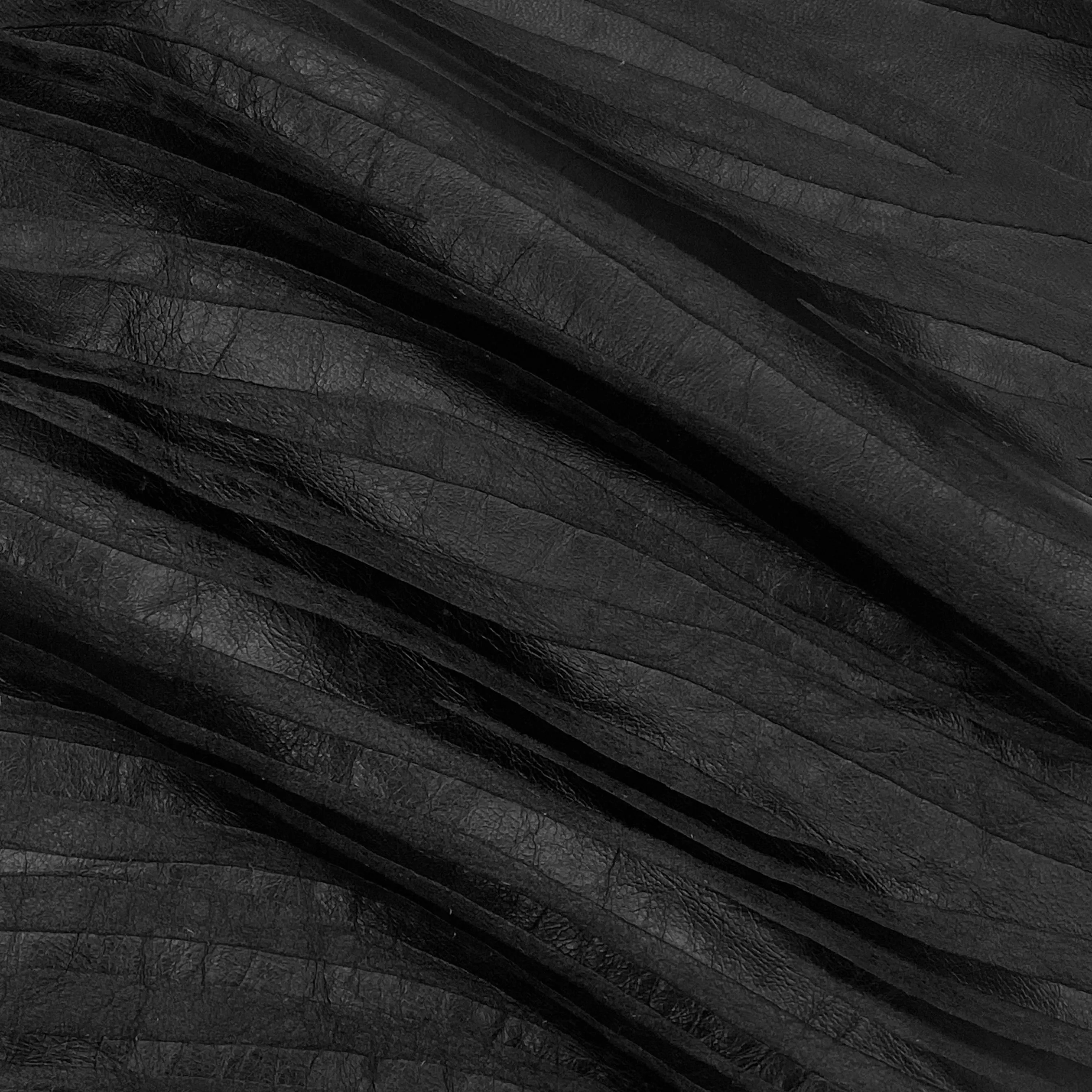 2oz (0.8mm) Black Tiger Embossed Cow Leather (per square foot)