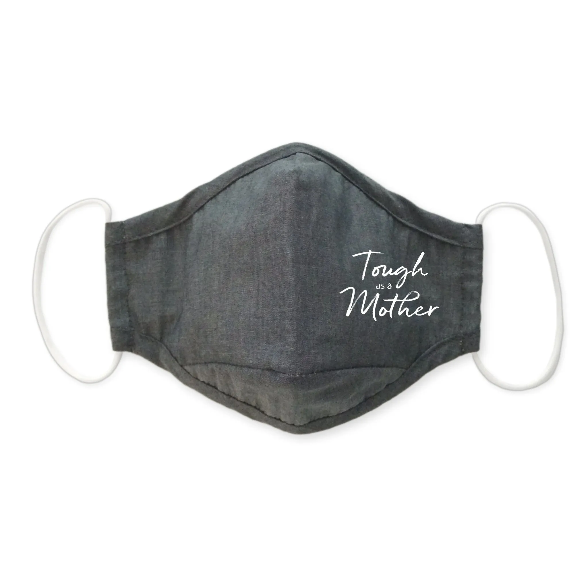 3-Layer Woven Cotton Chambray Face Mask, Pink, Tough as a Mother