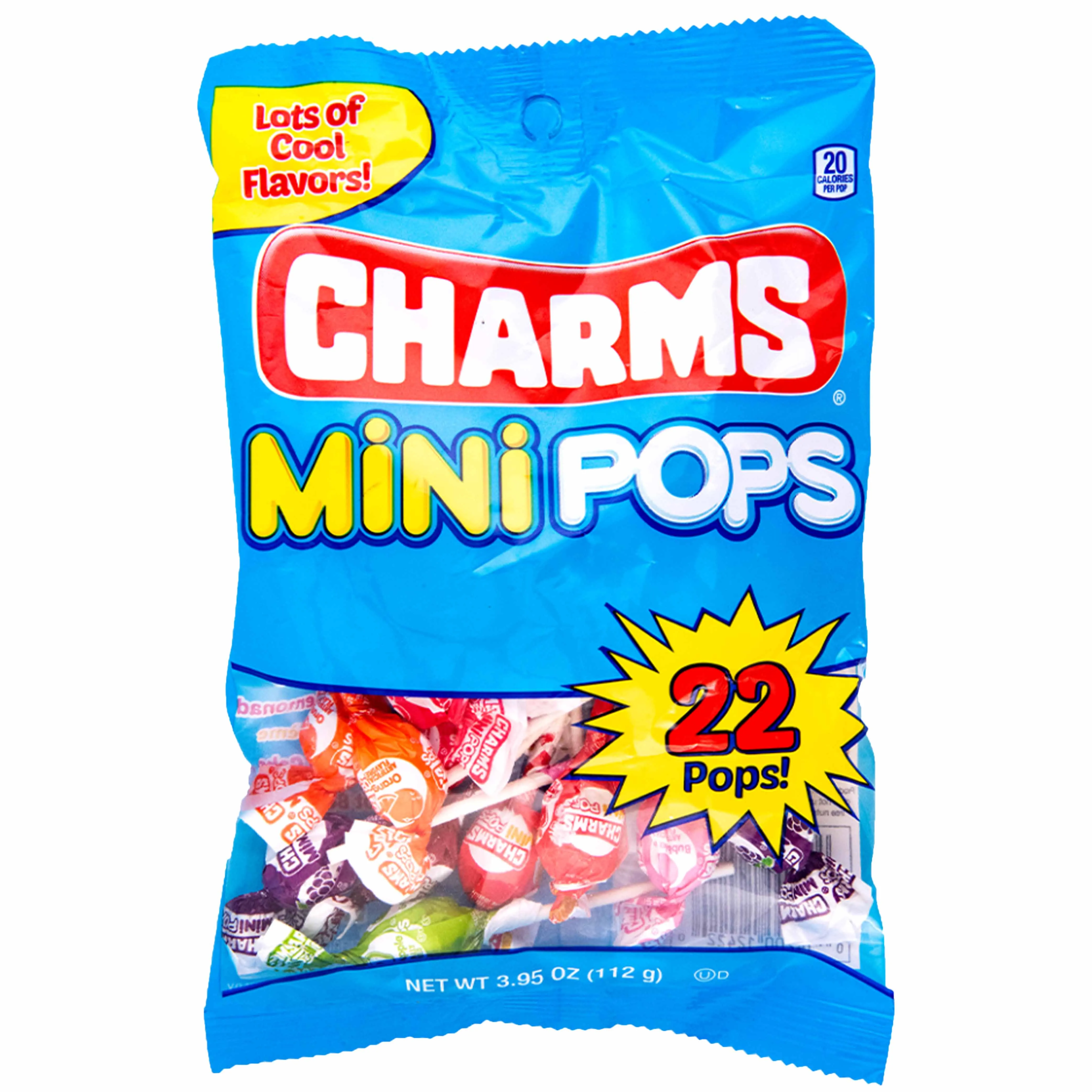 4 Bags Charms Mini Pops Fruit Flavor Lollipops Colorful Sucker Party Candy 88 Pc