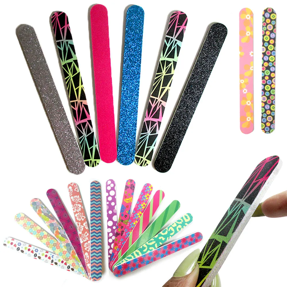 6 Pc Large Nail File Art Buffing Grit Emery Board Double Sided Manicure Pedicure