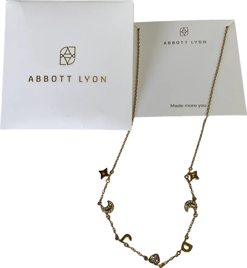 Abbott Lyon Metallic Gold Chain Necklace With Moon And Star Charms One Size