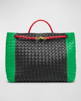 Andiamo Large Colorblock Leather Top-Handle Bag