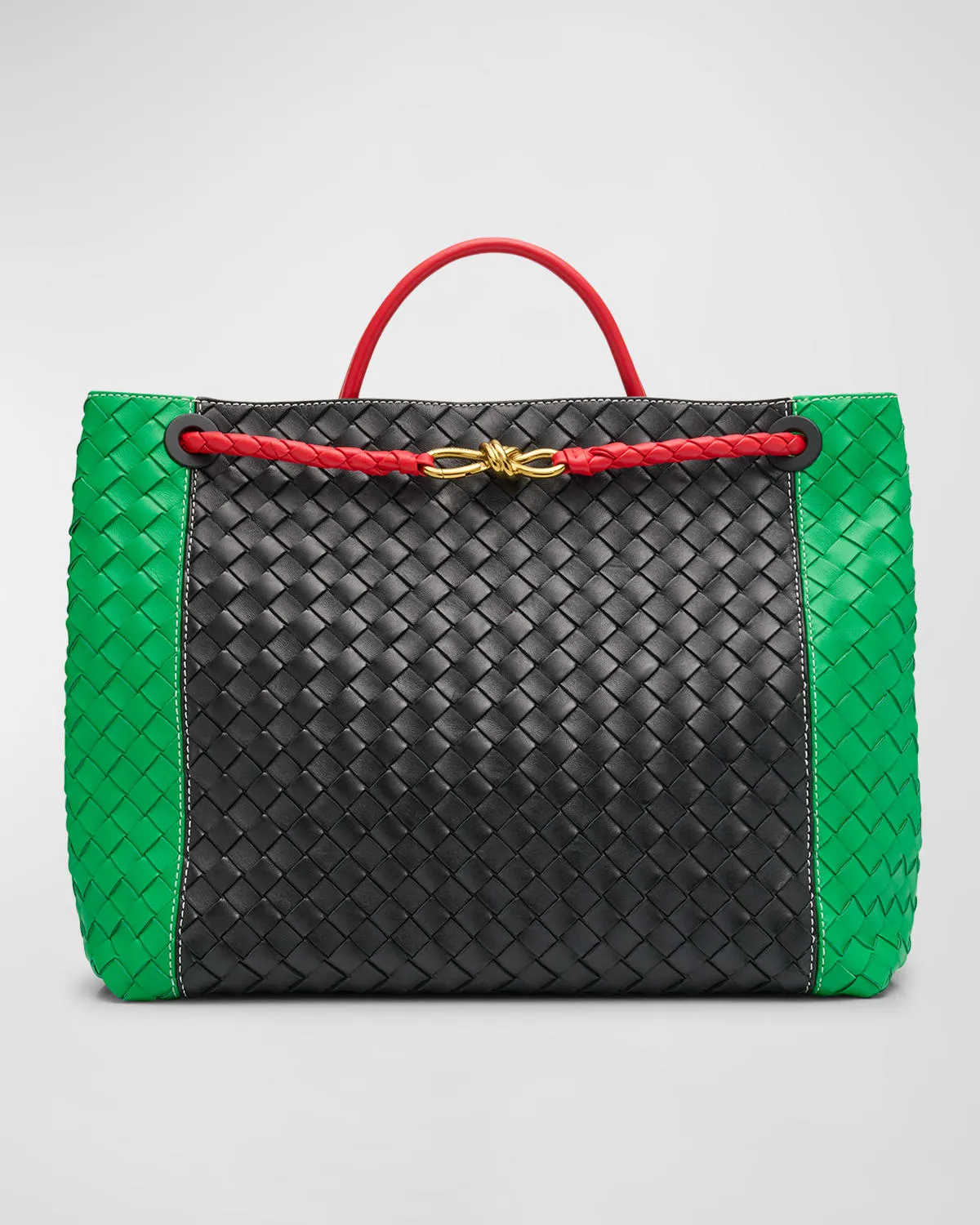 Andiamo Large Colorblock Leather Top-Handle Bag