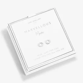 Beautifully Boxed A Little Marvellous Mum Silver Box Earrings 5298