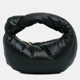 Black Leather Mini Nappa Puffy Jodie Shoulder Bag