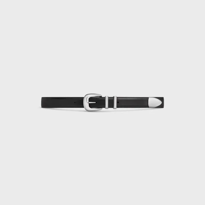 Black Leather Western Belt - S