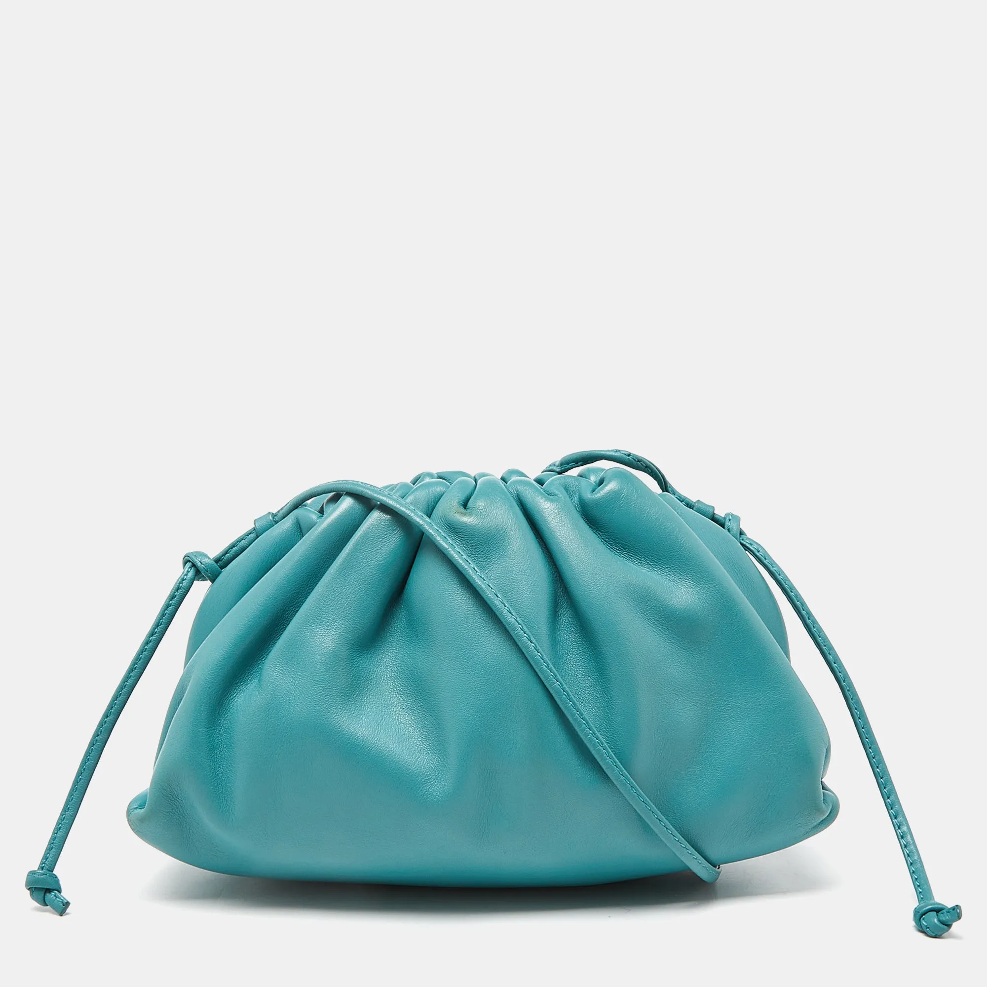 Blue Leather Mini The Pouch Bag