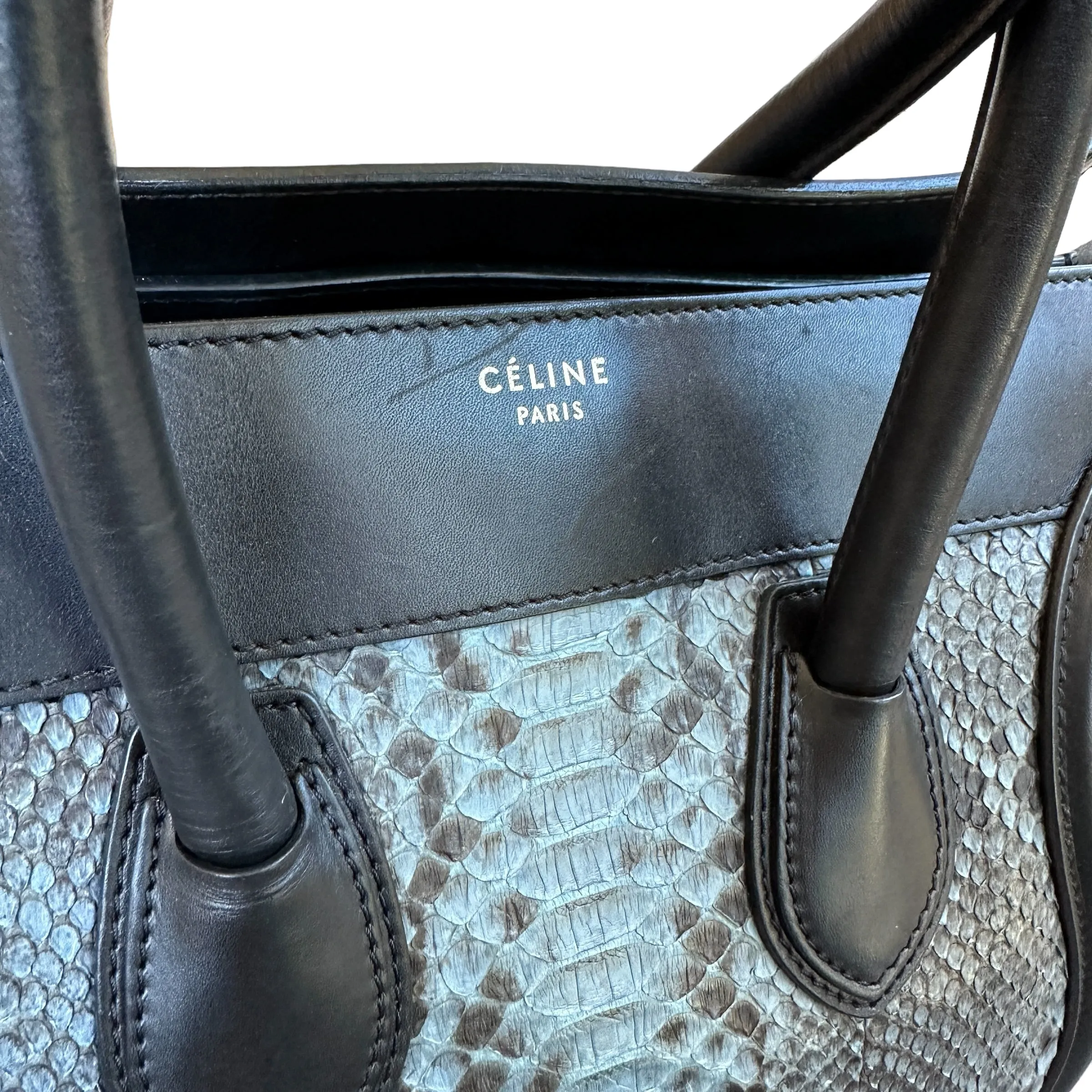 Blue Python Luggage Tote