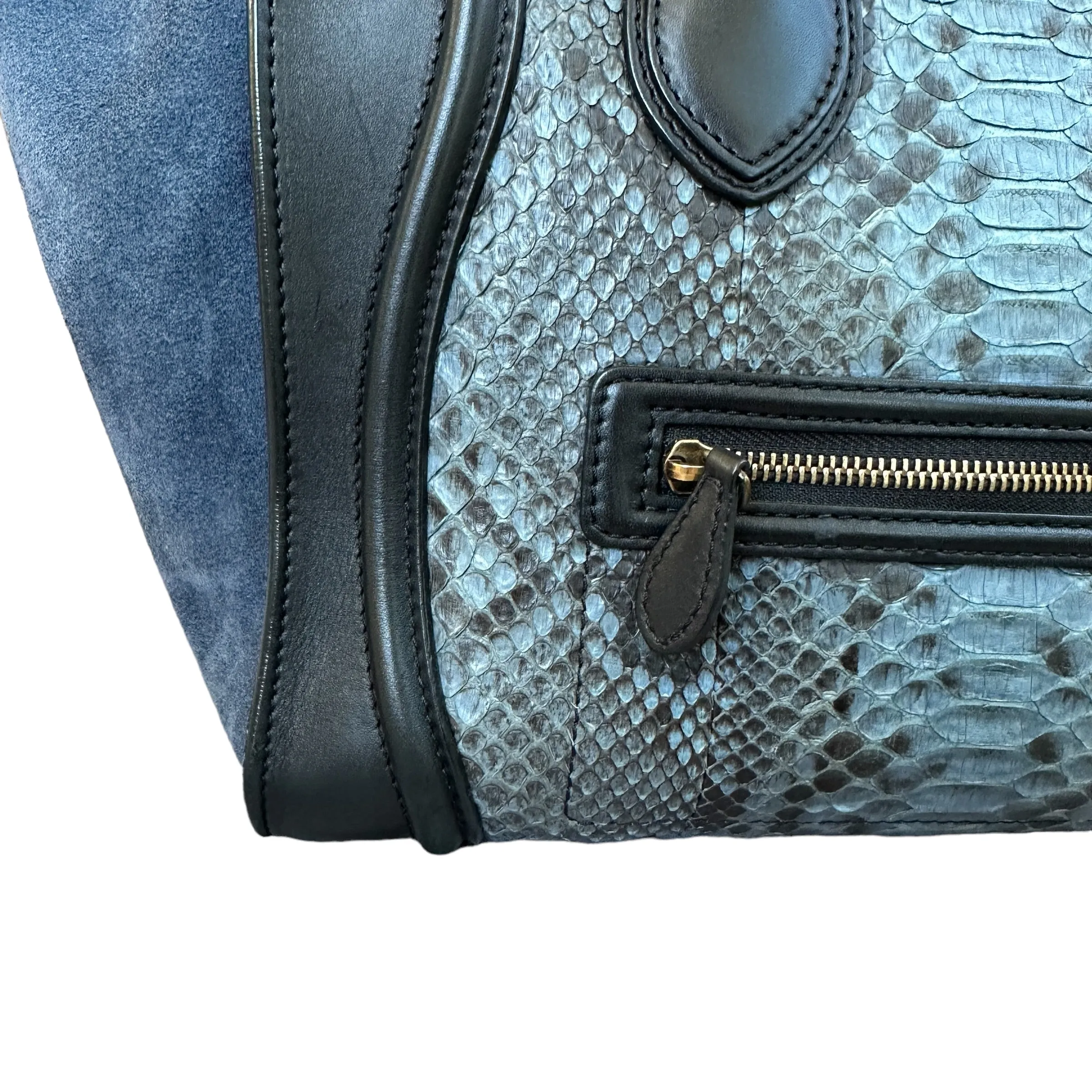 Blue Python Luggage Tote