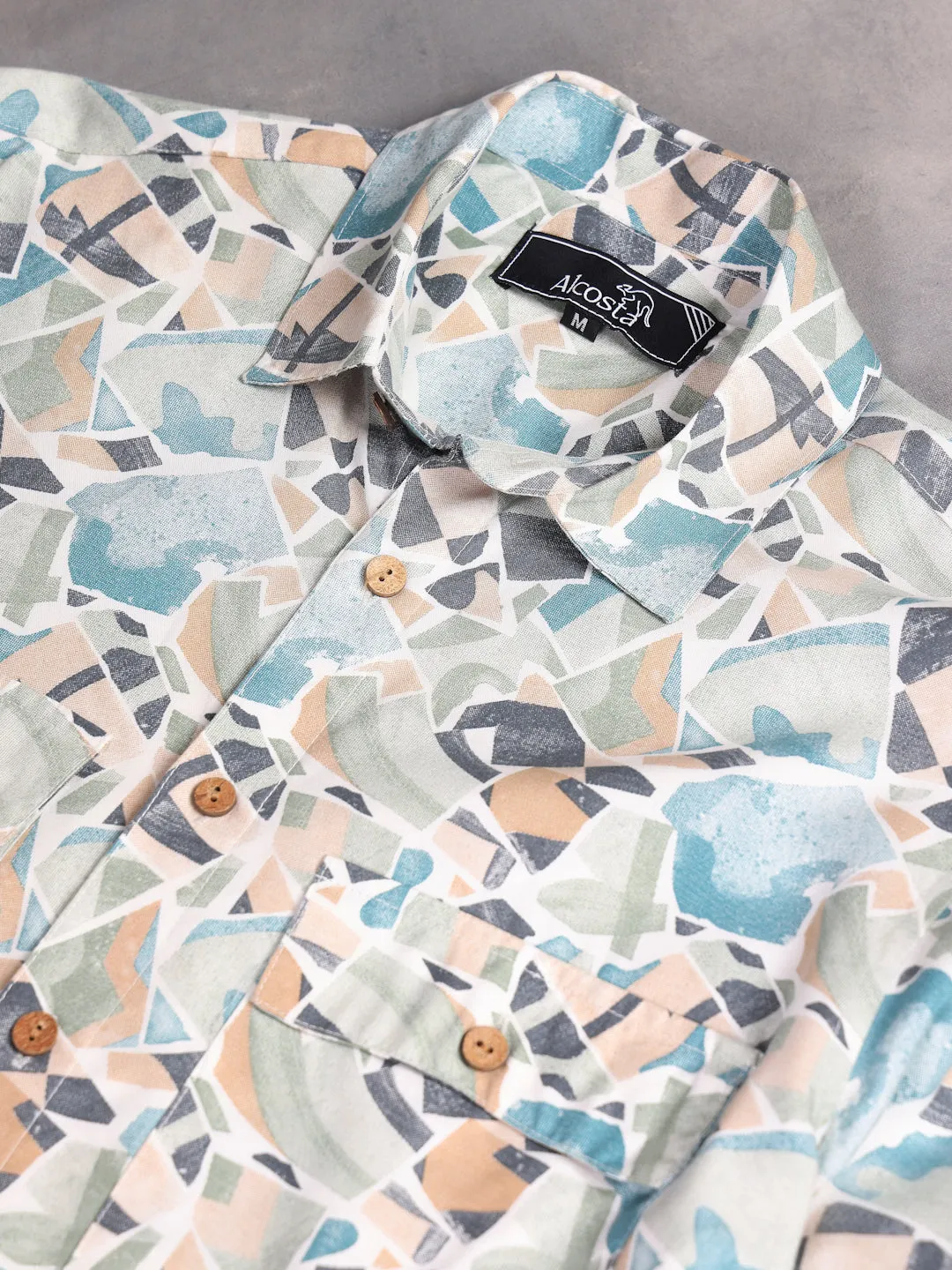BLUE STONE CUT PATTERN SHIRT
