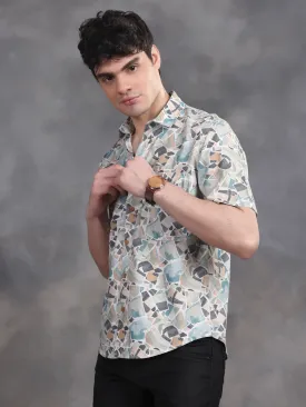 BLUE STONE CUT PATTERN SHIRT