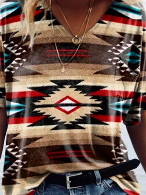 Boho Inspired Geometric Print Top
