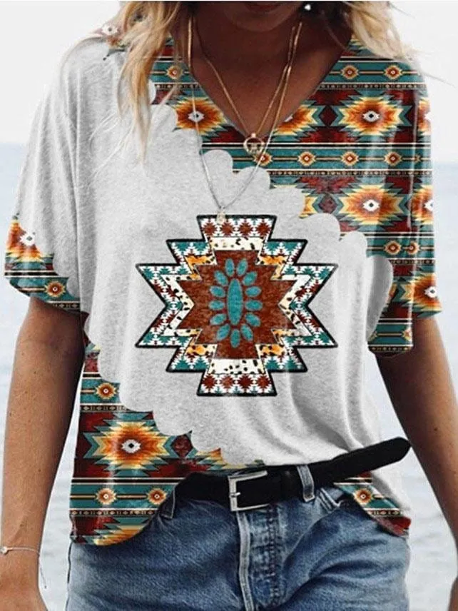 Boho Inspired Geometric Print Top