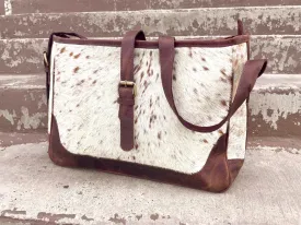 Brown Peppered Vintage Cowhide Purse