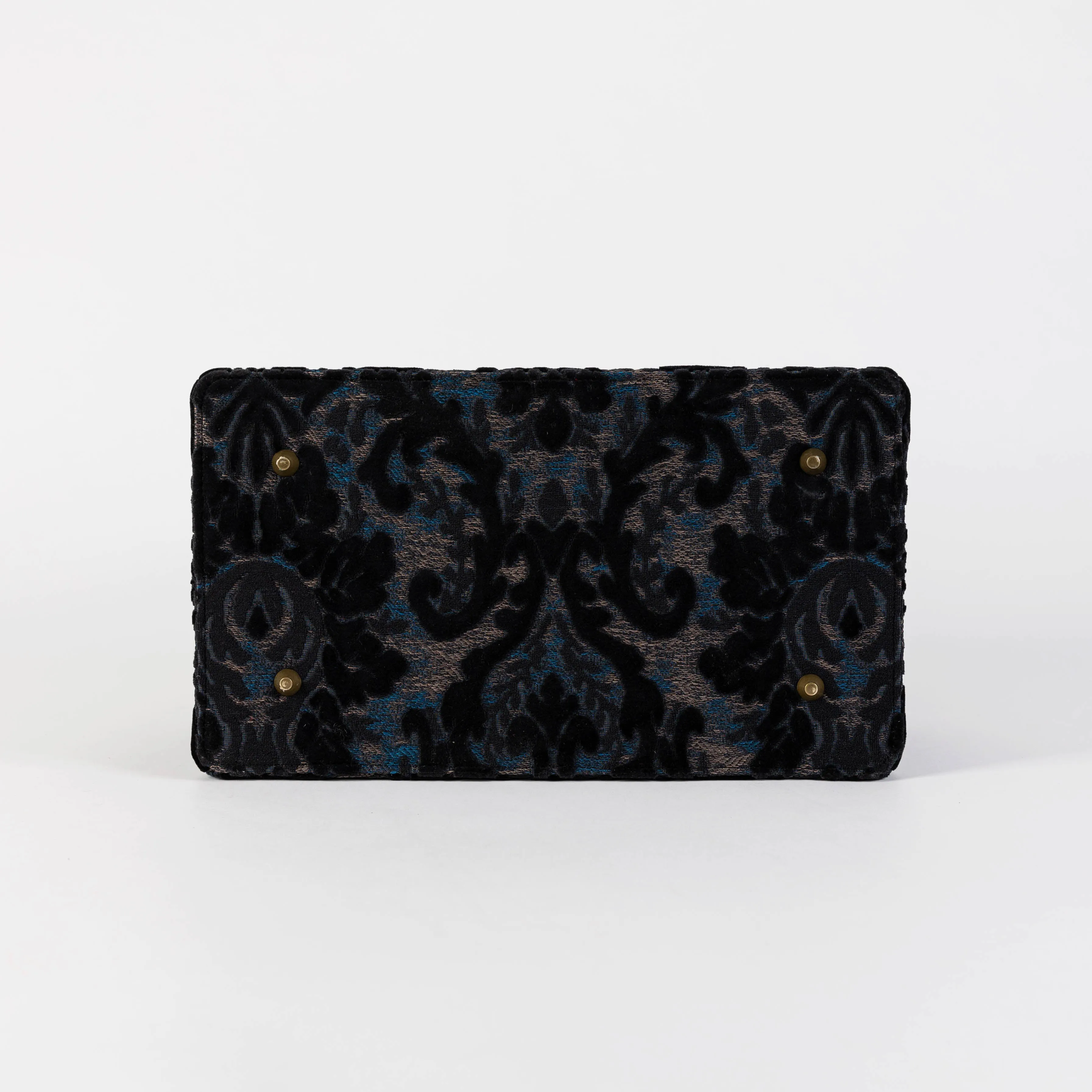 Burnout Velvet Black Genevieve Carpet Gladstone Bag