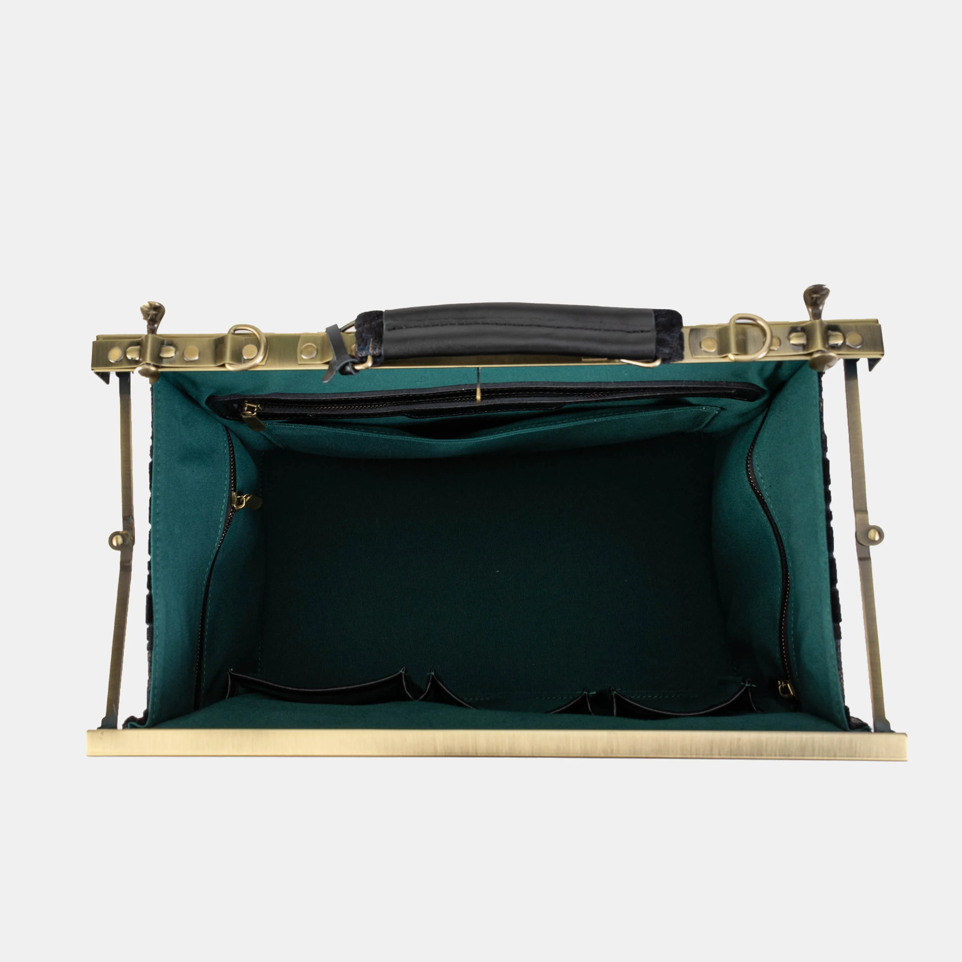 Burnout Velvet Black Genevieve Carpet Gladstone Bag