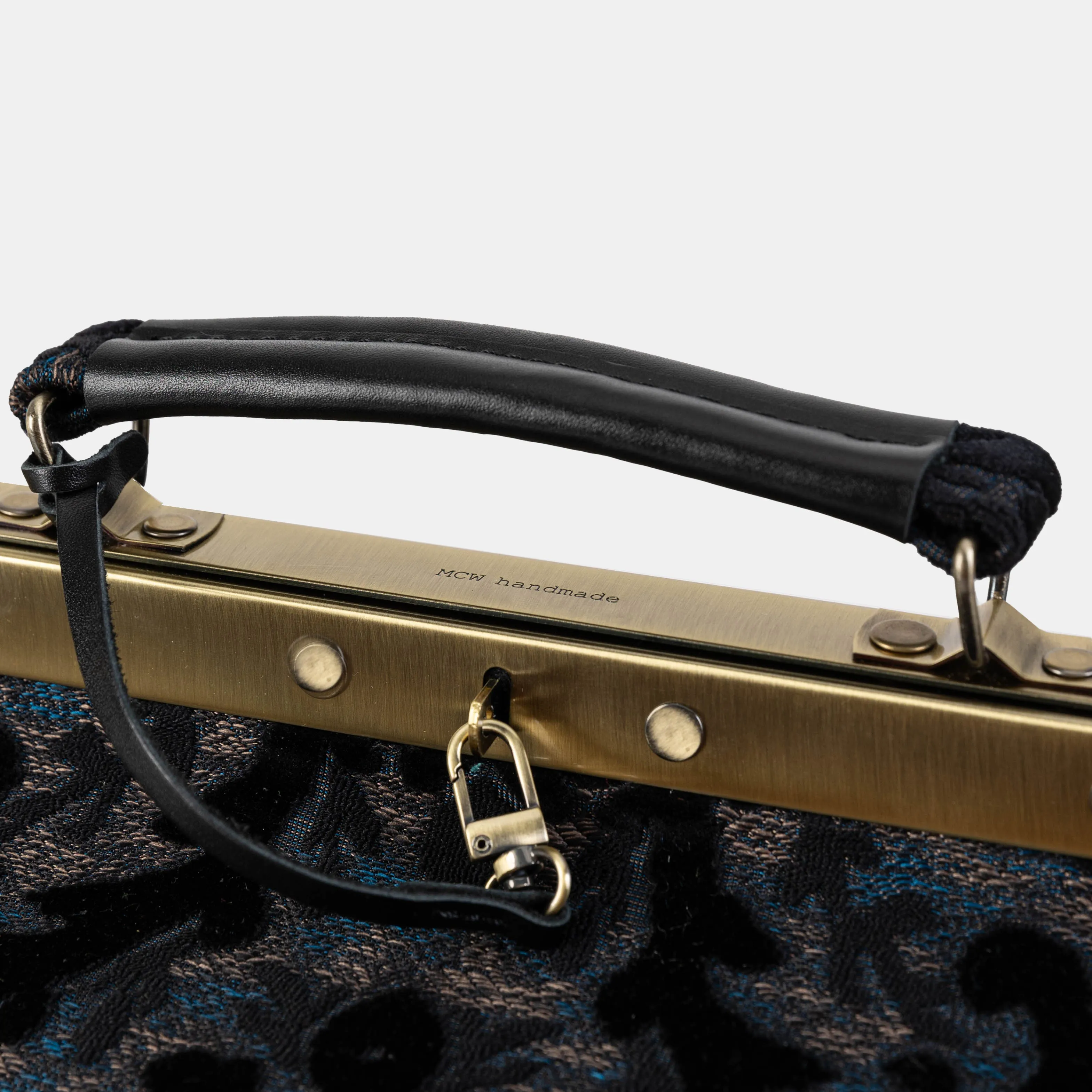 Burnout Velvet Black Genevieve Carpet Gladstone Bag