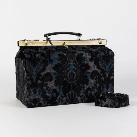 Burnout Velvet Black Genevieve Carpet Gladstone Bag