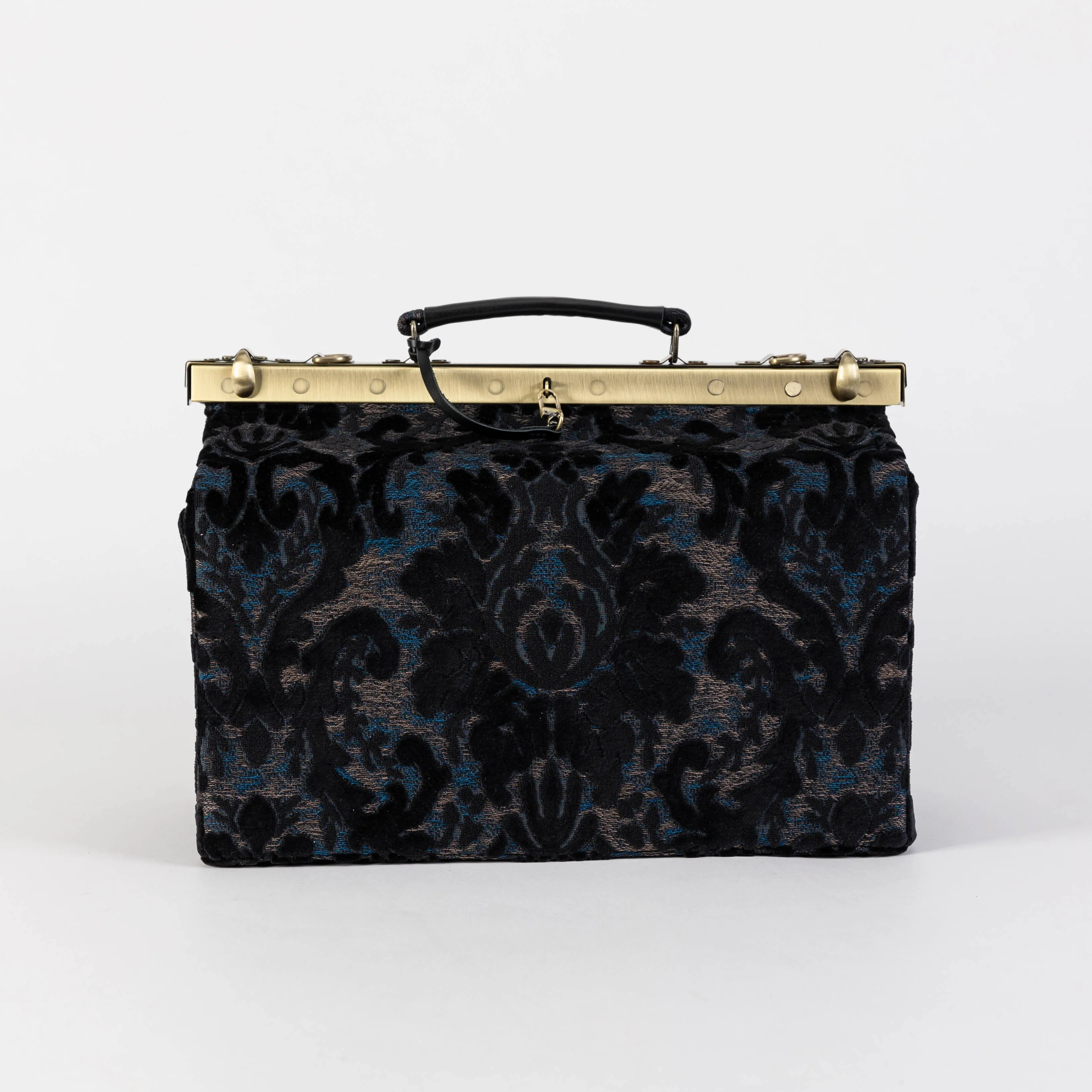 Burnout Velvet Black Genevieve Carpet Gladstone Bag