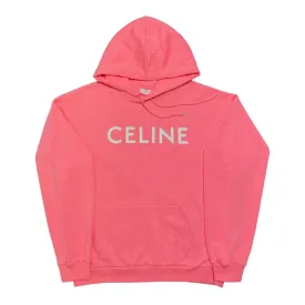 Celine Logo Hooded Sweatshirt Pink