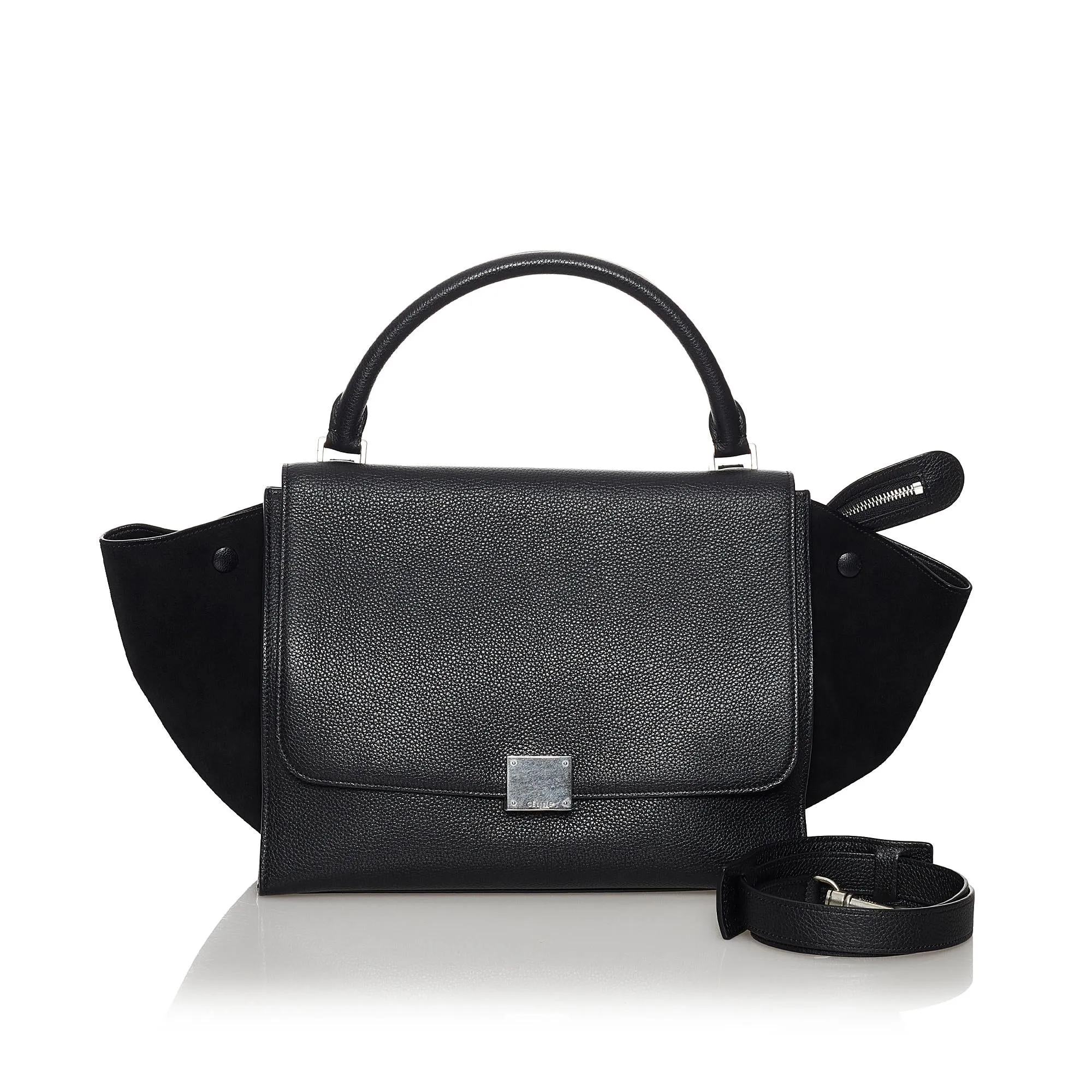 Celine Trapeze Leather Satchel (SHG-30491)