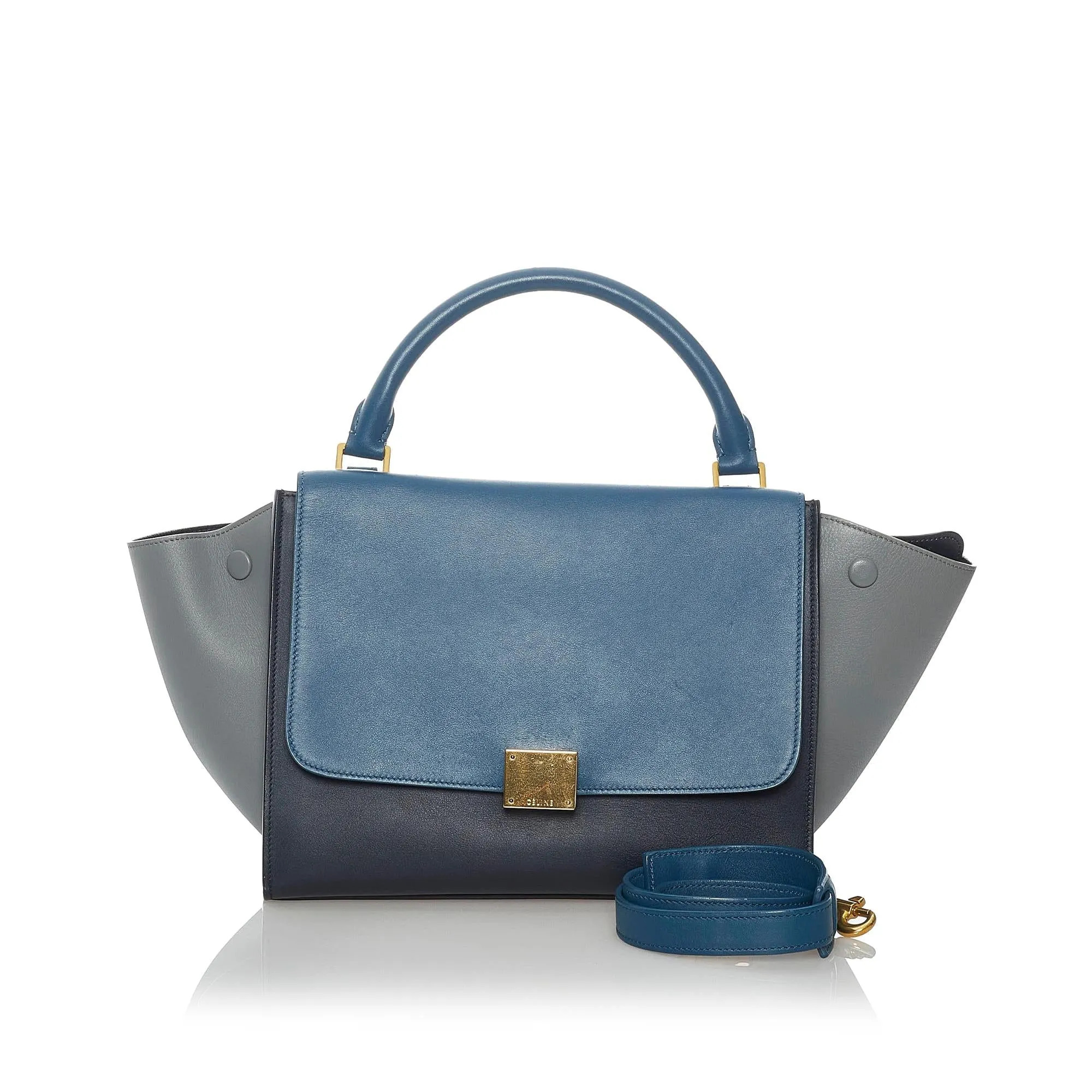 Celine Trapeze Tricolor Leather Satchel (SHG-30490)