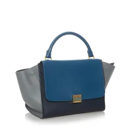 Celine Trapeze Tricolor Leather Satchel (SHG-30490)
