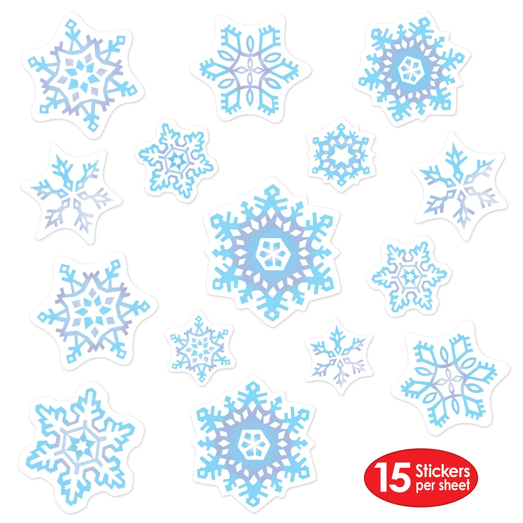 Christmas Snowflake Stickers (4 Sheets per Package)