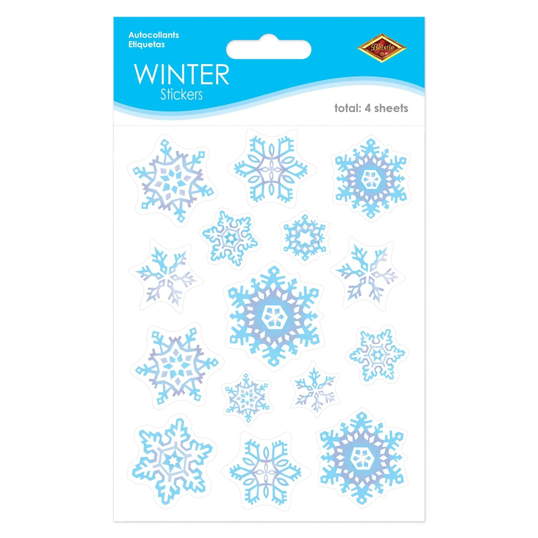 Christmas Snowflake Stickers (4 Sheets per Package)