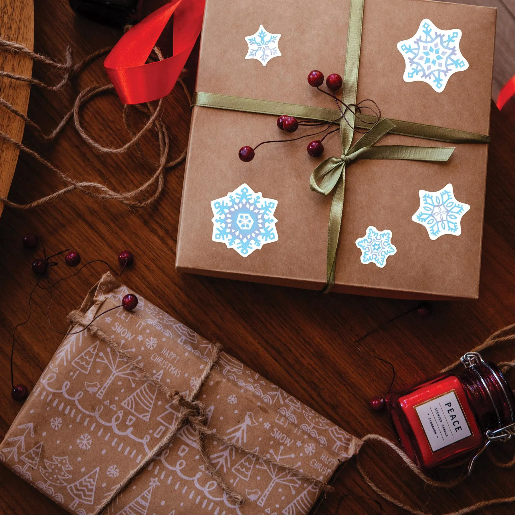 Christmas Snowflake Stickers (4 Sheets per Package)