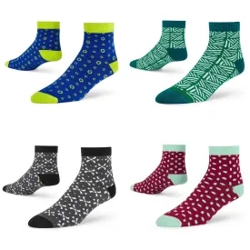 Contemporary Ankle Socks - Pack of 4 Unique Designs
