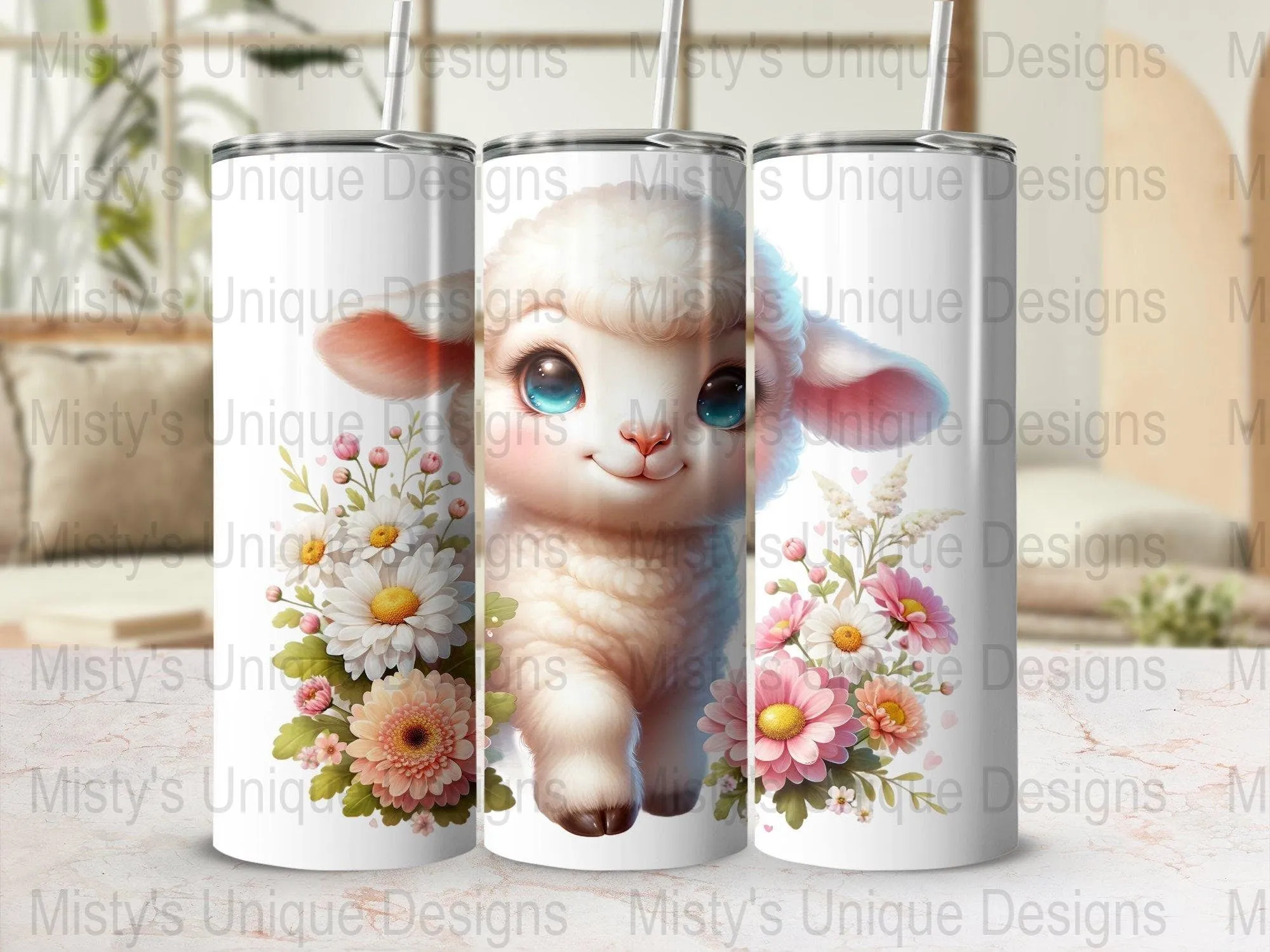 Cute Baby Lamb Clipart, Digital Download, Floral Lamb PNG, Kids Spring Graphics, Nursery Decor Art, Printable Animal Illustration