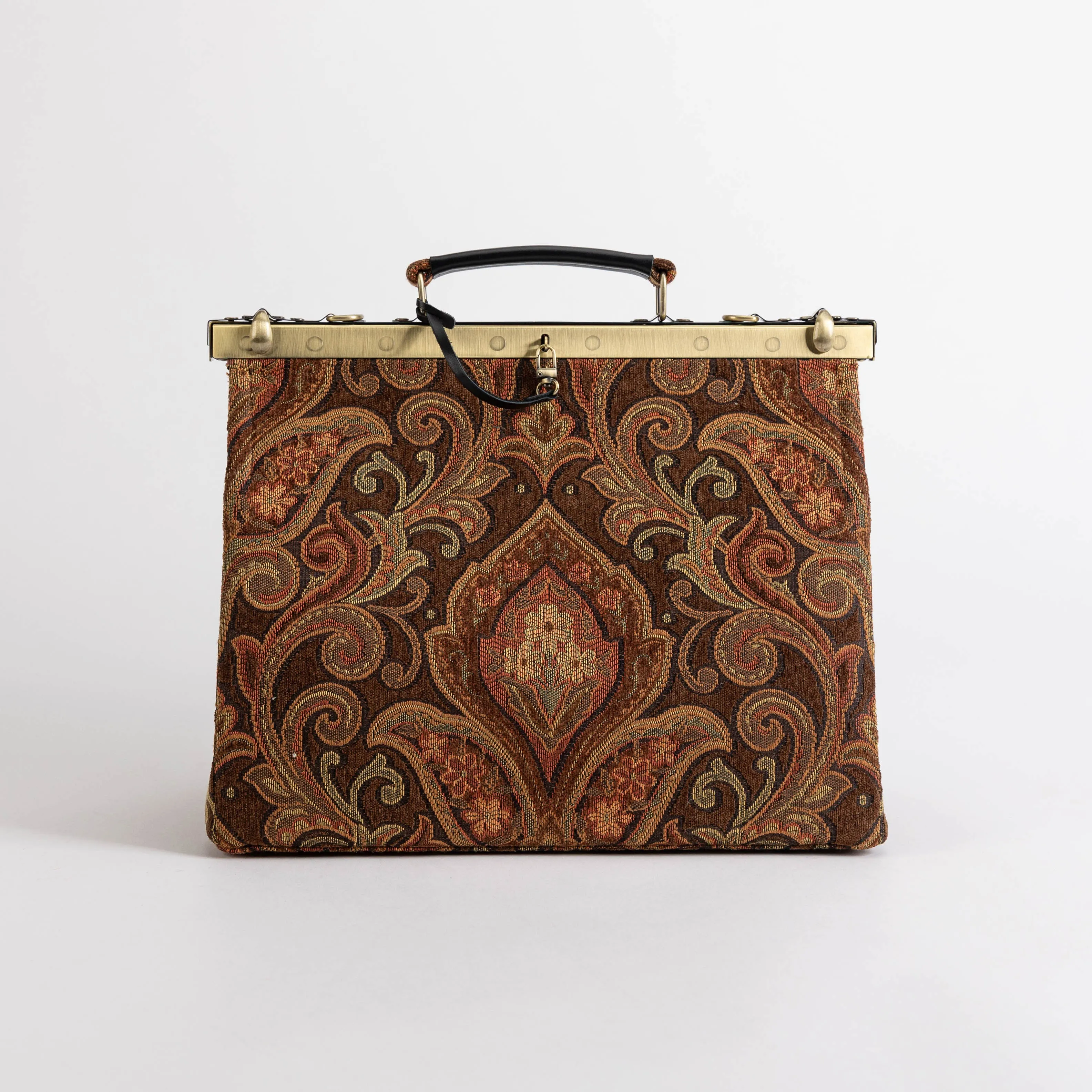 Damask D. Brown Celine Carpet Gladstone Bag
