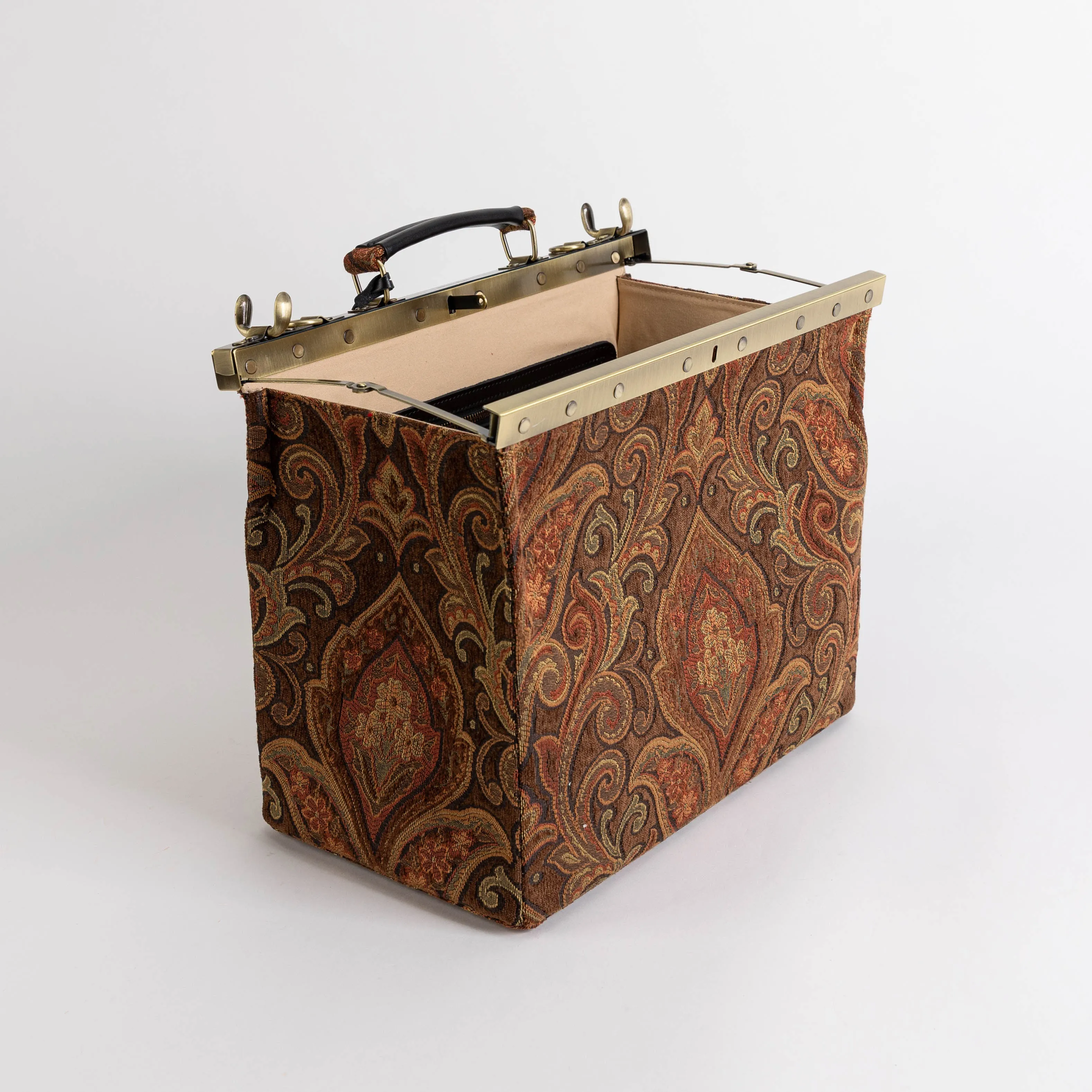 Damask D. Brown Celine Carpet Gladstone Bag
