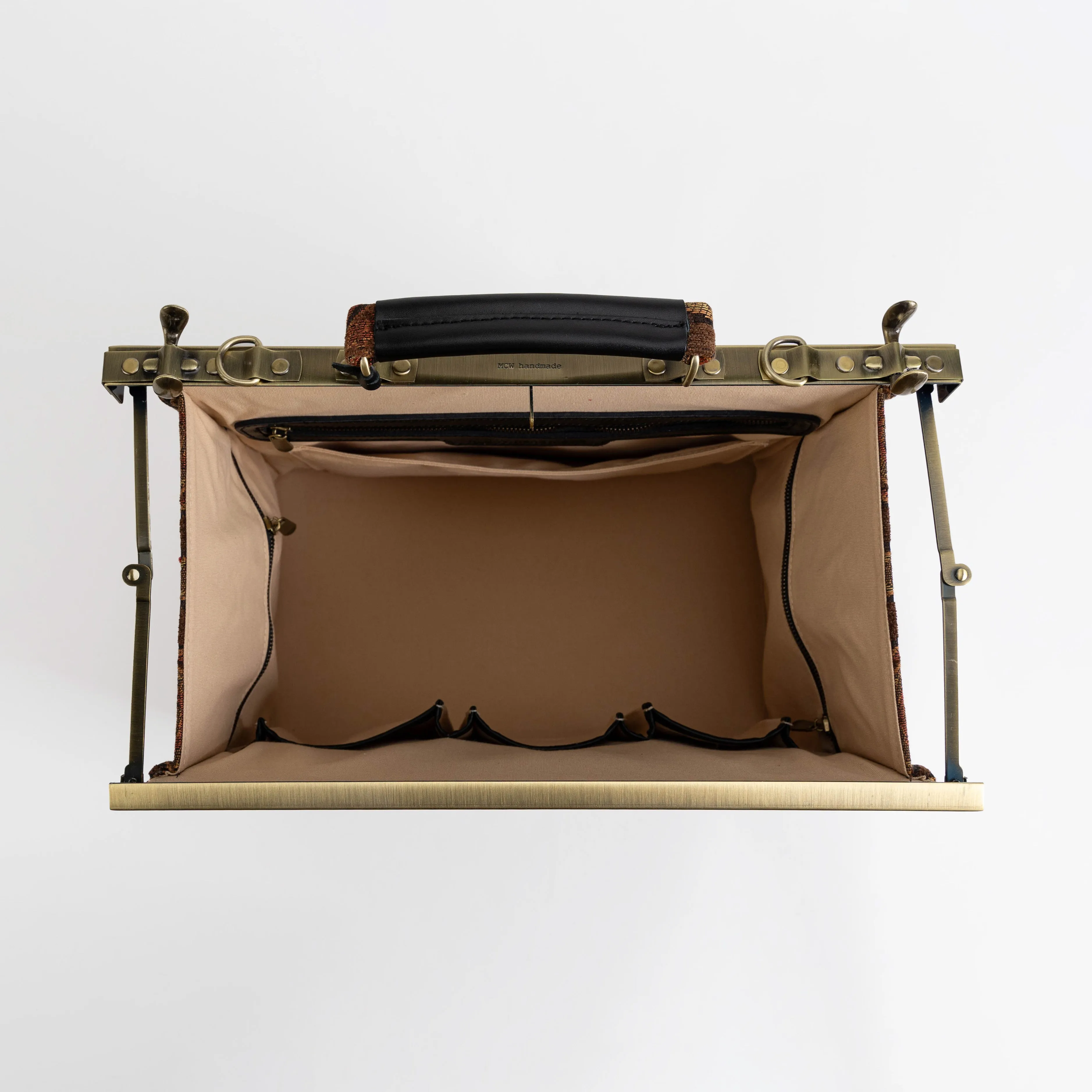 Damask D. Brown Celine Carpet Gladstone Bag