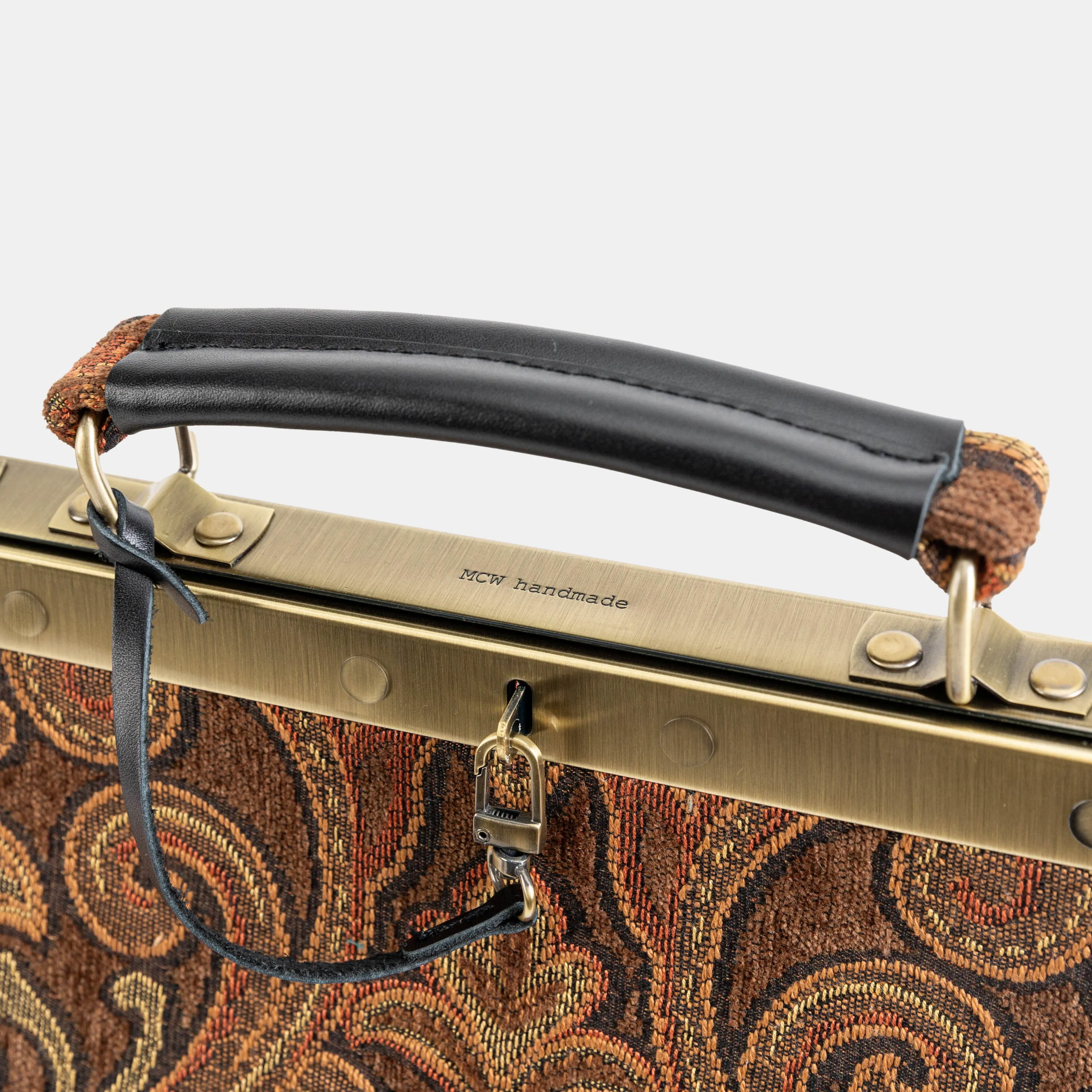 Damask D. Brown Celine Carpet Gladstone Bag