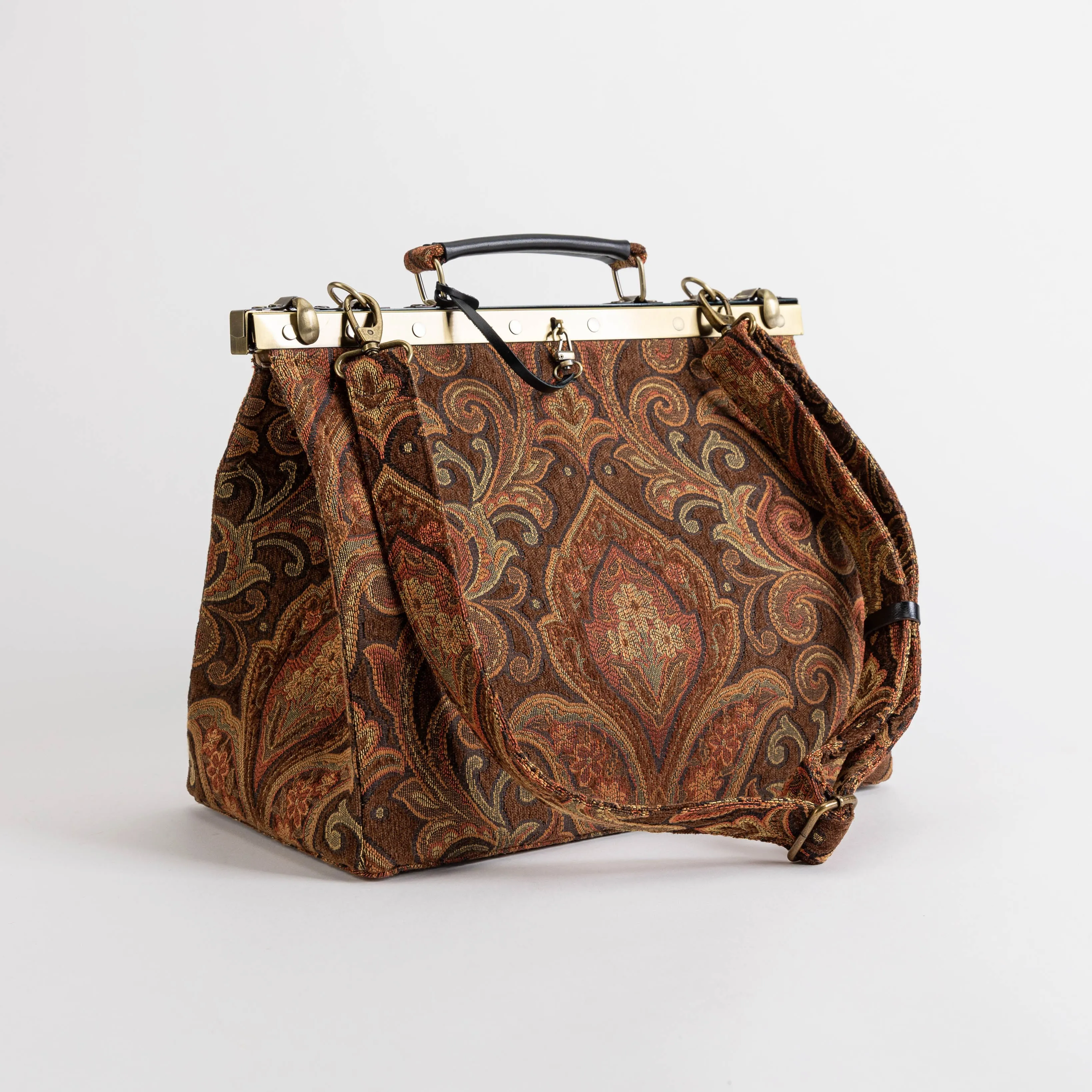 Damask D. Brown Celine Carpet Gladstone Bag