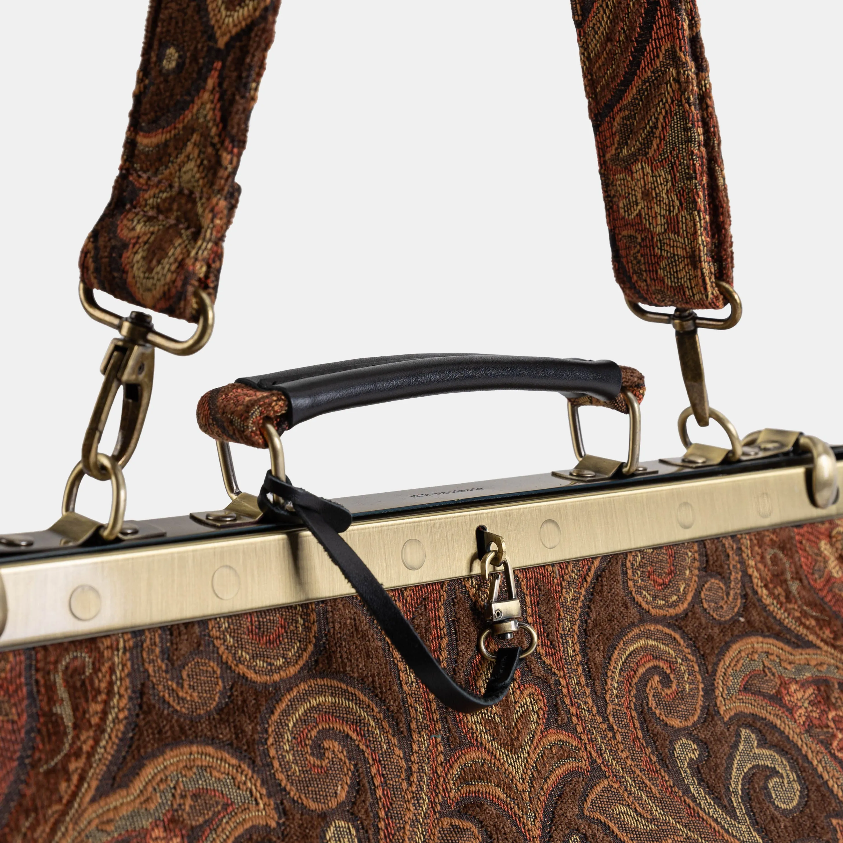 Damask D. Brown Celine Carpet Gladstone Bag