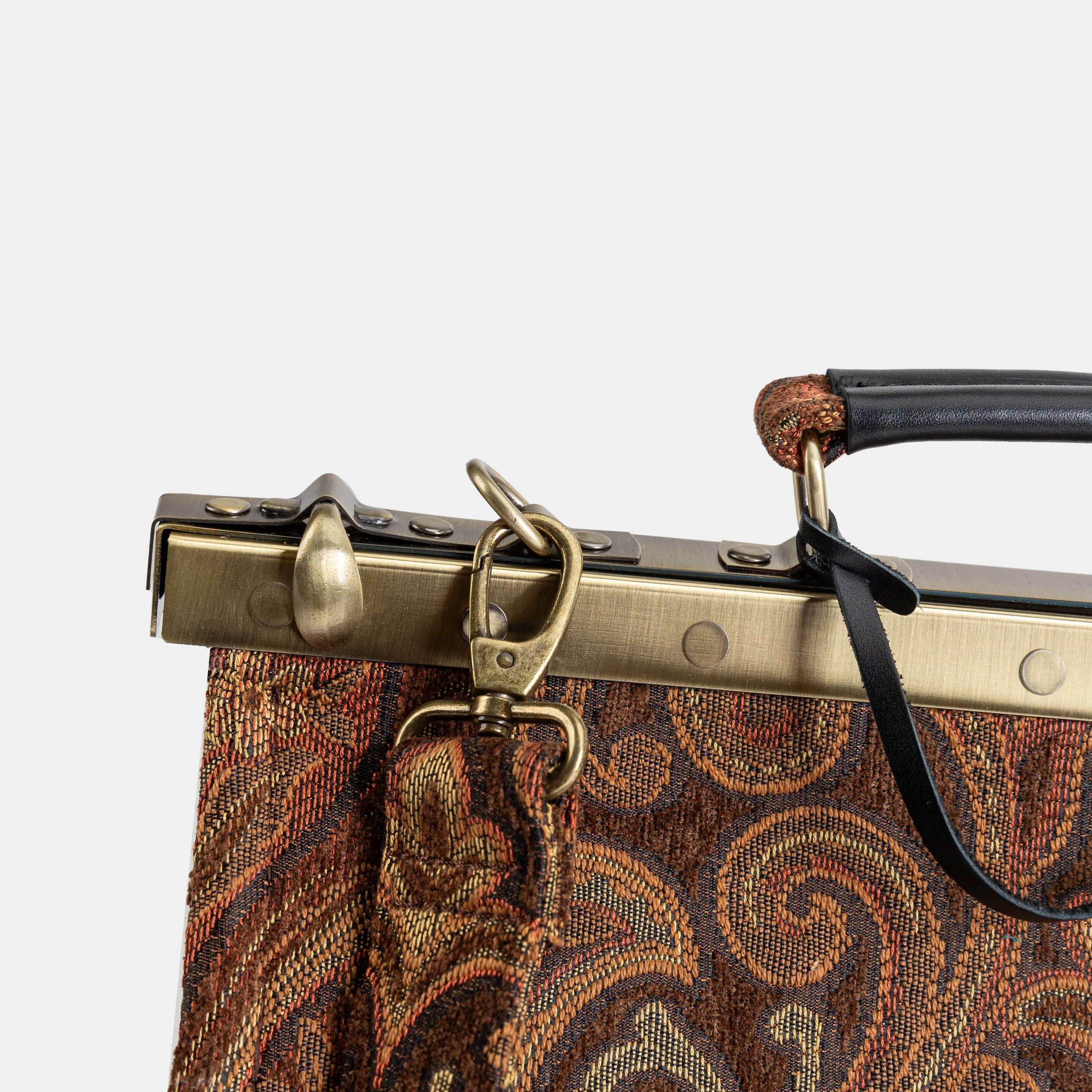 Damask D. Brown Celine Carpet Gladstone Bag