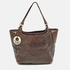 Dark Brown Zucca Tortoise Effect Leather Tote