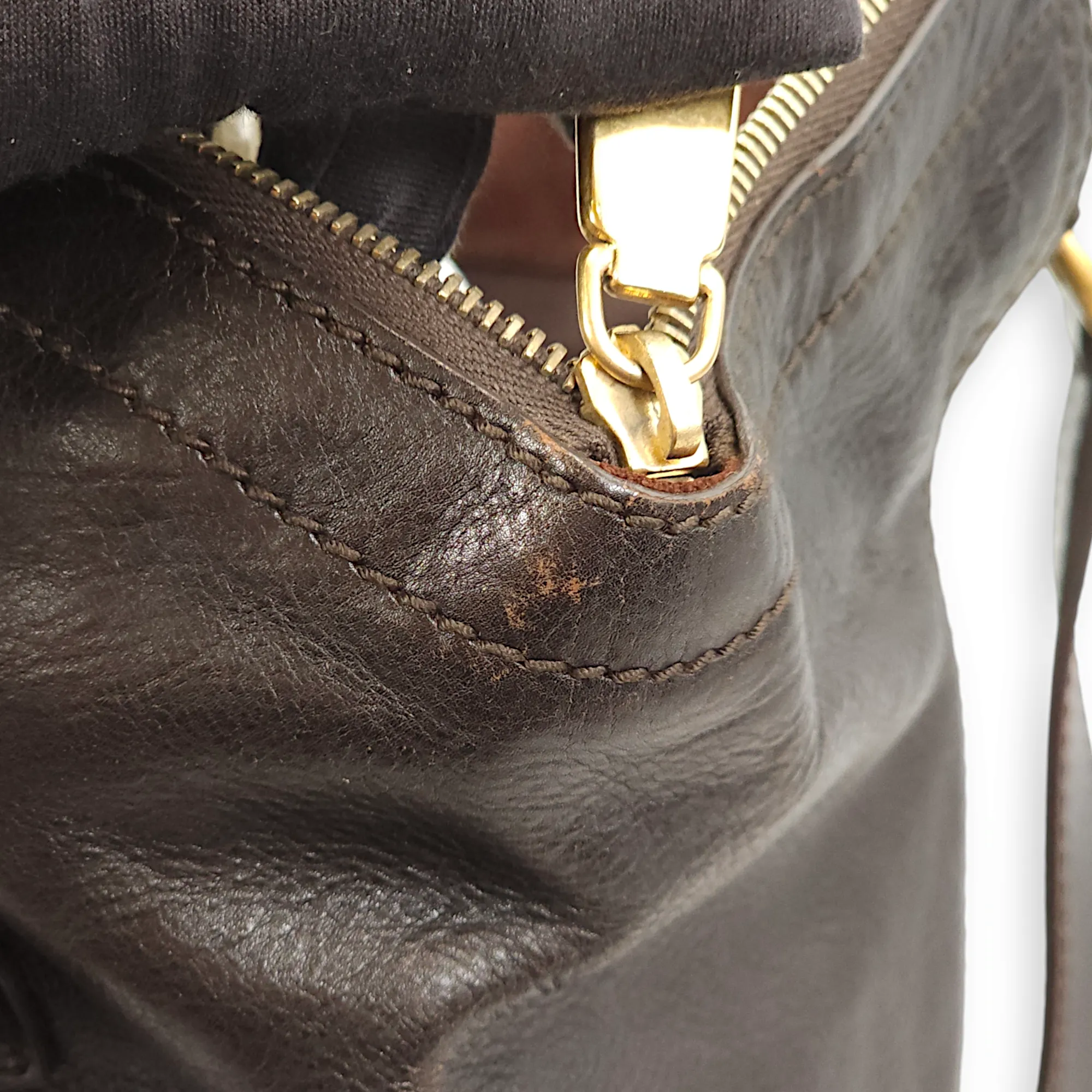 Downtown Brown Tote Bag in Calfskin, Gold hardware