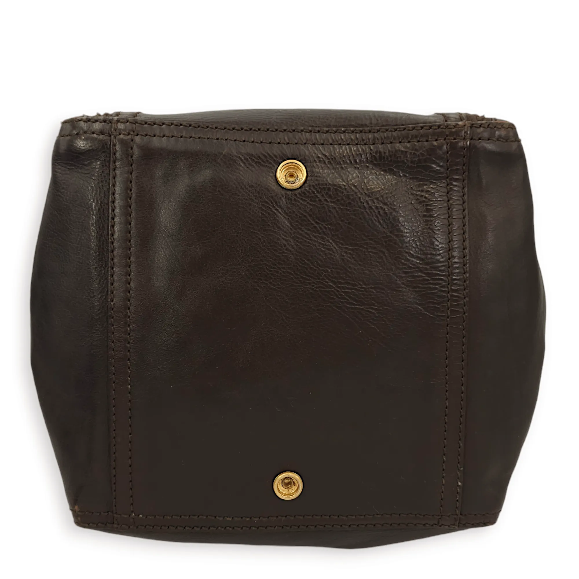 Downtown Brown Tote Bag in Calfskin, Gold hardware