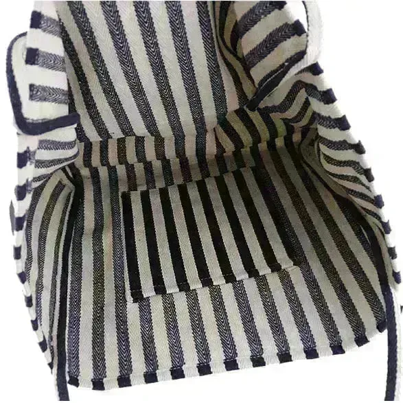Fashion Shopper Handbags Women Striped Canvas Totes