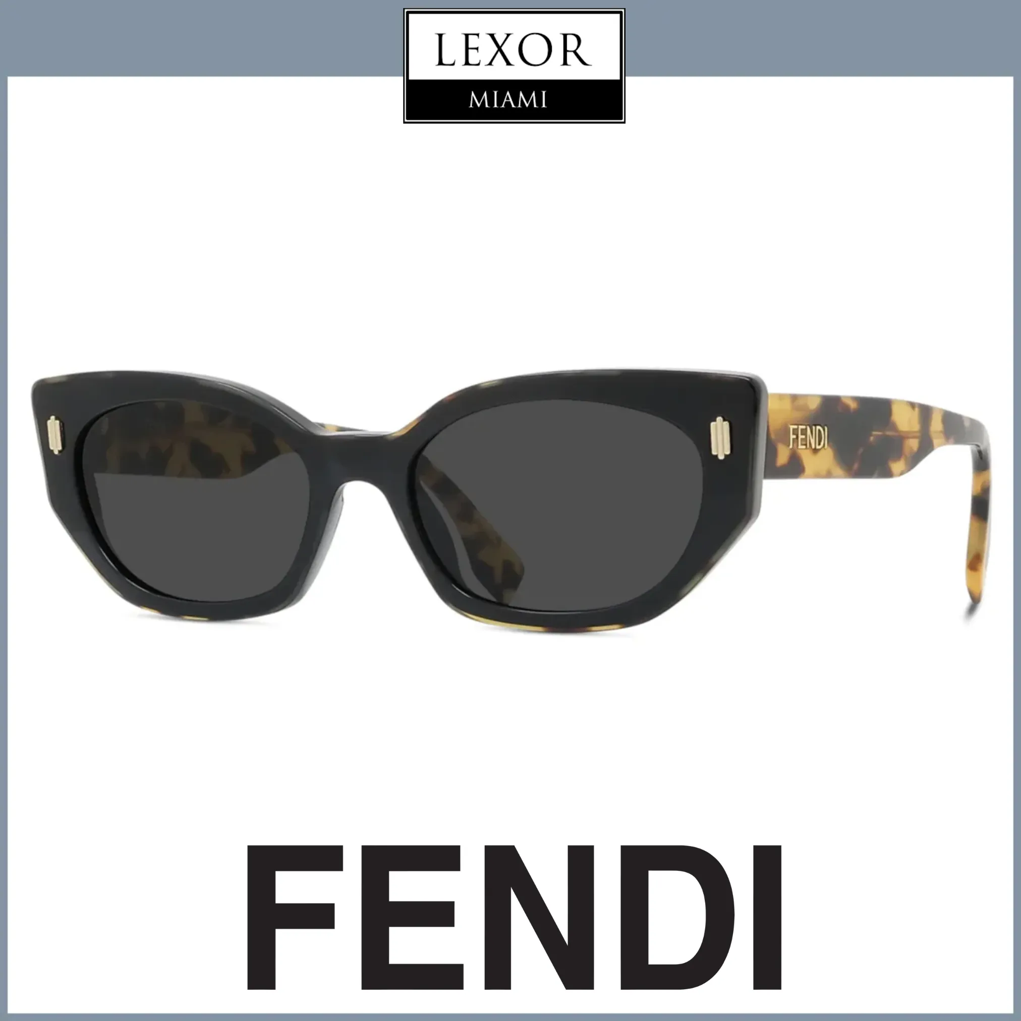 Fendi  FE40018I 01A 54 Sunglasses Unisex