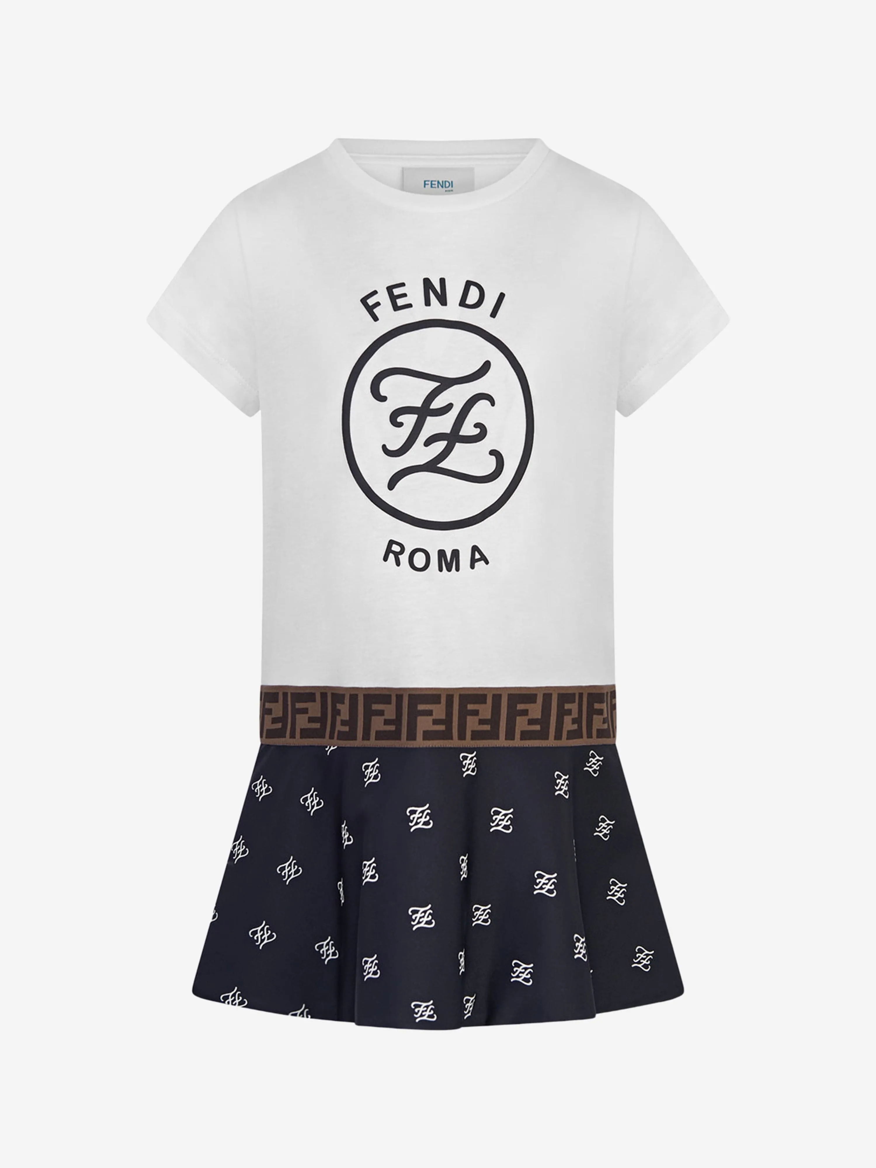 Fendi Girls Dress - & Black Logo Dress