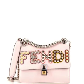 FENDI Kan I Bag Embellished Applique Leather Small