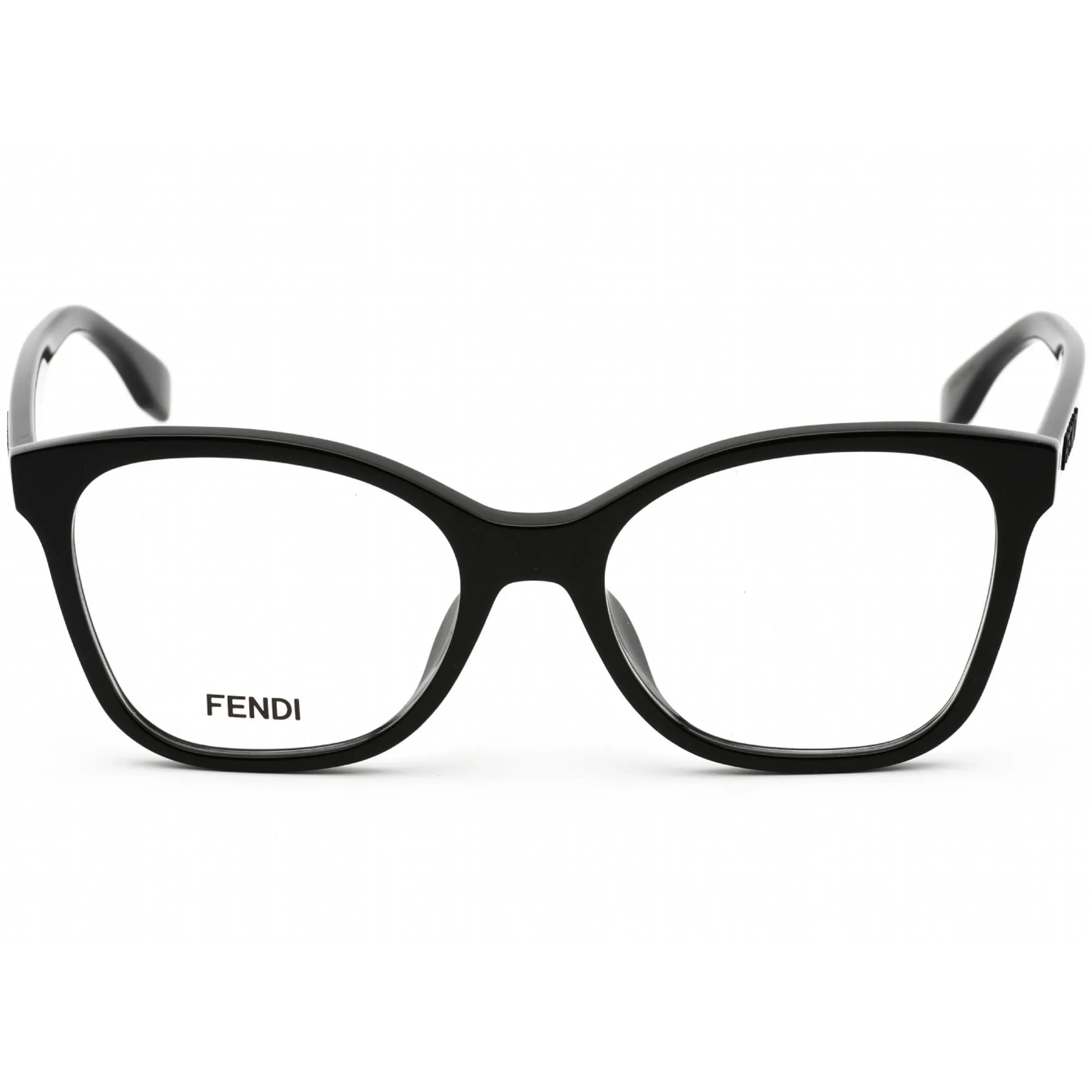 Fendi Women's Eyeglasses - Clear Lens Shiny Black Cat Eye Plastic Frame | FE50018I 001