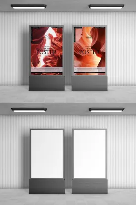 Free Brand Advertising Stands Poster Mockup