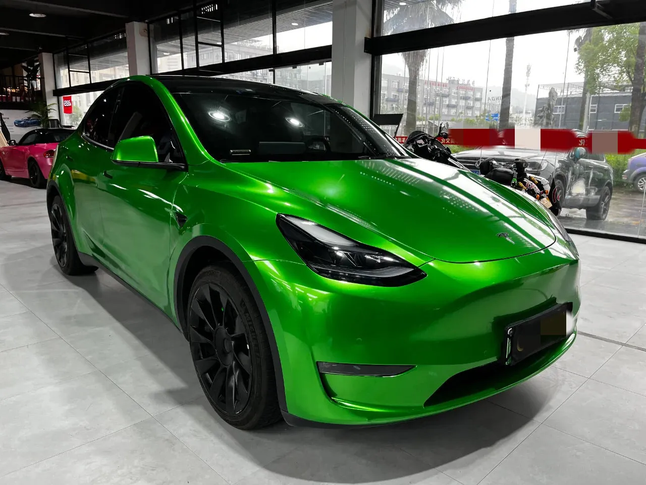 Gloss Metallic Flame Green Car Wrap